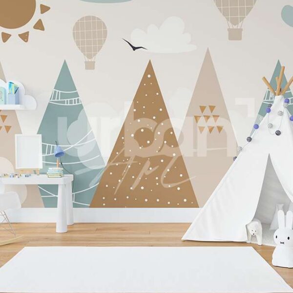 Papier peint main de montagnes
