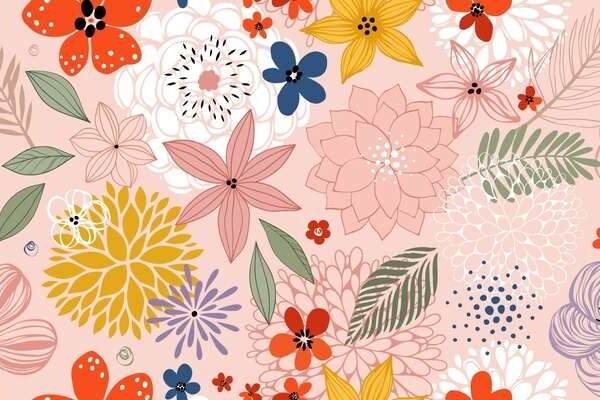 Papier peint floral harmonieux