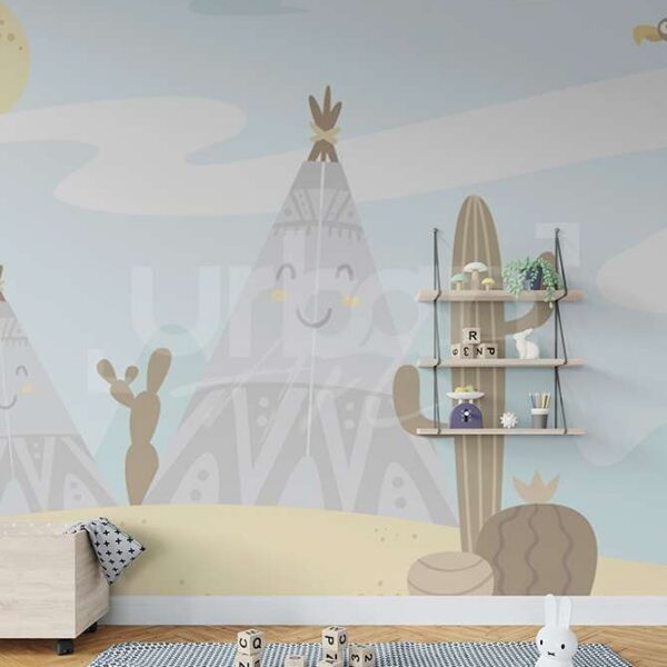 Papier peint graphique pour les enfants.