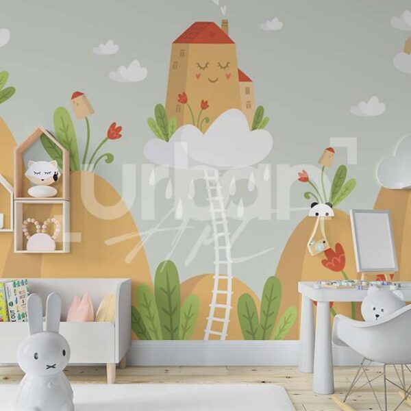 Papier peint graphique pour enfants.