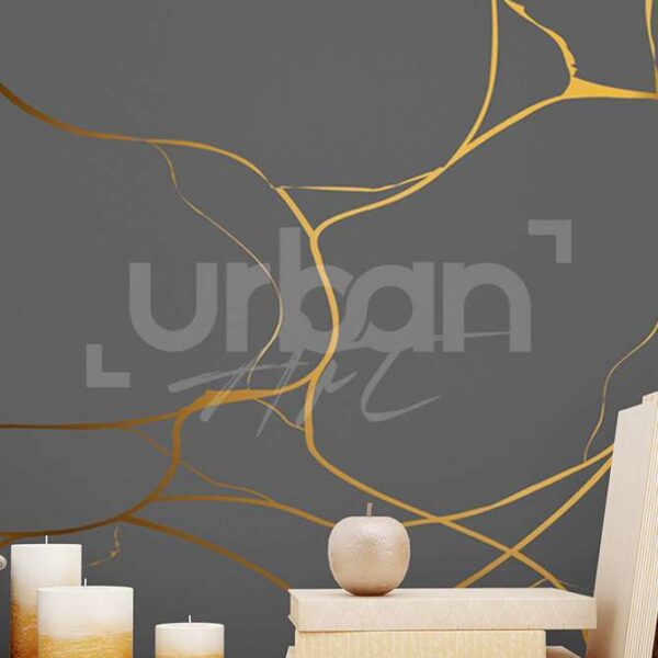 Papier peint Kintsugi doré