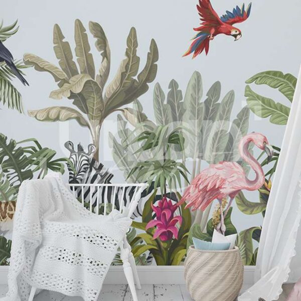 Papier peint harmonieux fleurs