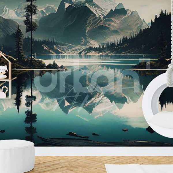 Papier peint lac montagne
