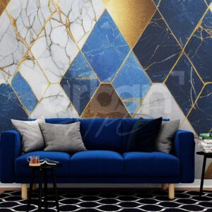 Papier peint bleu fonce