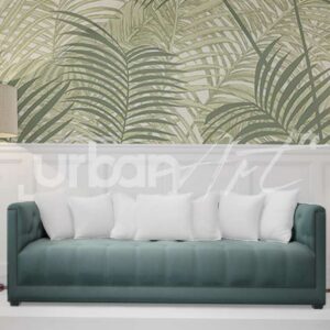 Papier peint tropical vert