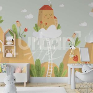 Papier peint graphique pour enfants.