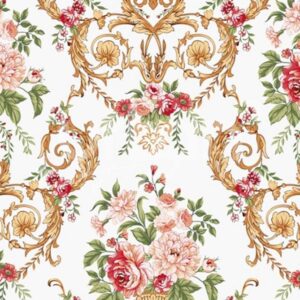 Papier peint rose botanique