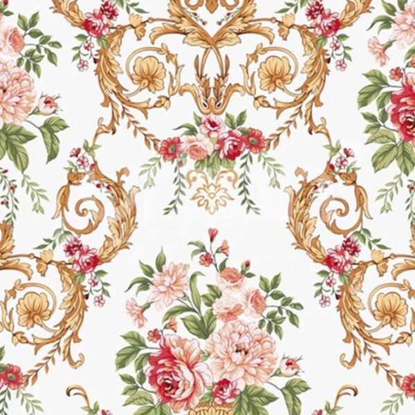 Papier peint rose botanique