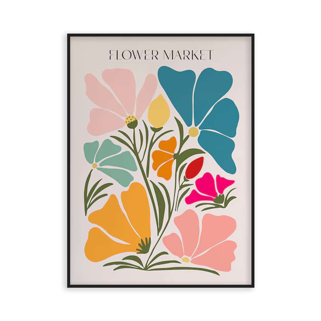 Poster marché aux fleurs