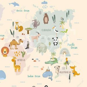Papier Peint Carte Du Monde Crème