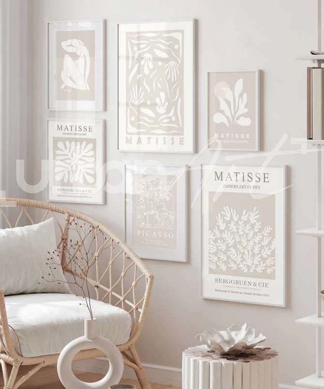 Set Poster gris beige boho