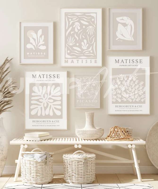Set Poster gris beige boho