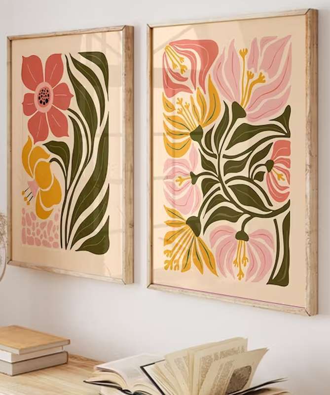 Set Poster Art mural Fleurs