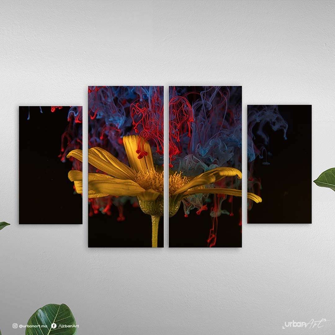 Tableau décoratif Fleur Au Cœur Jaune