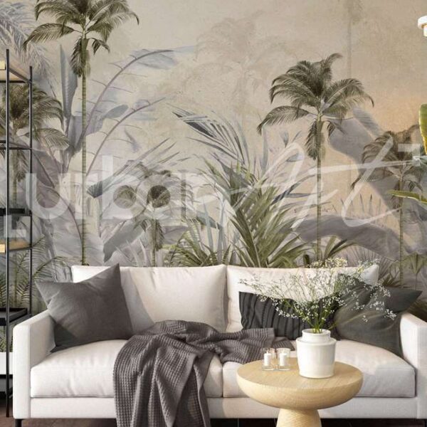 Papier peint tropical arbres