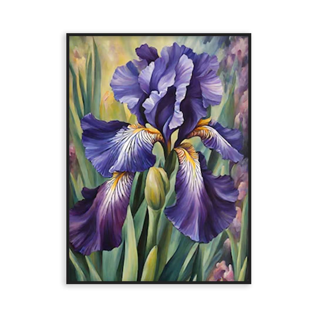 Poster vintage fleur d'iris