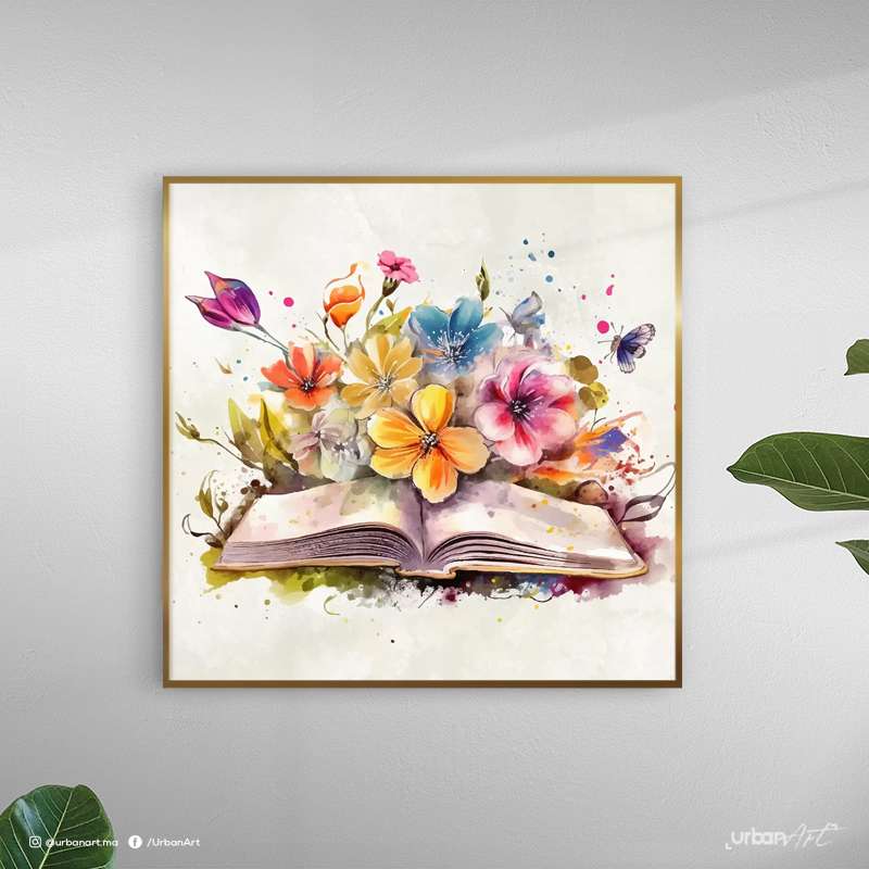 Tableau Abstrait livre ouvert