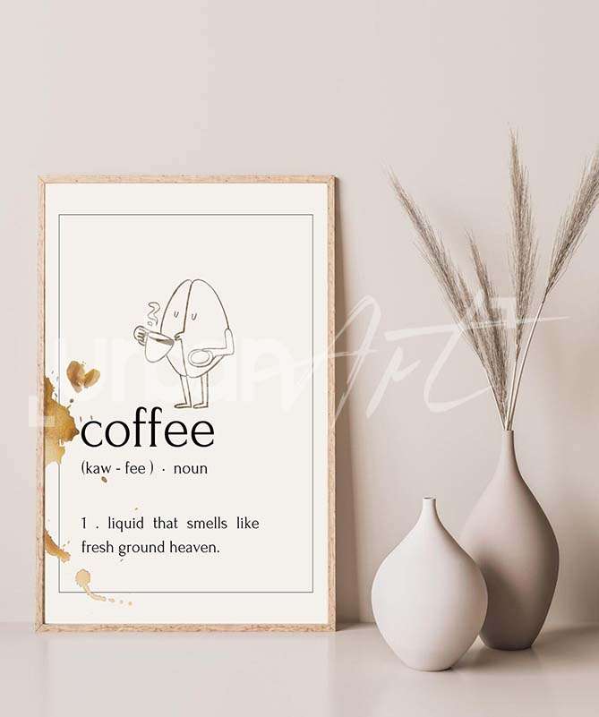 Set Poster art abstrait café
