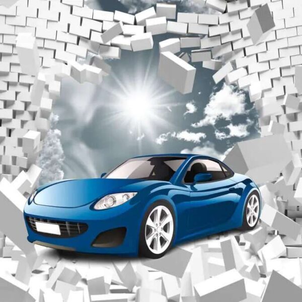 Papier peint Voiture bleue