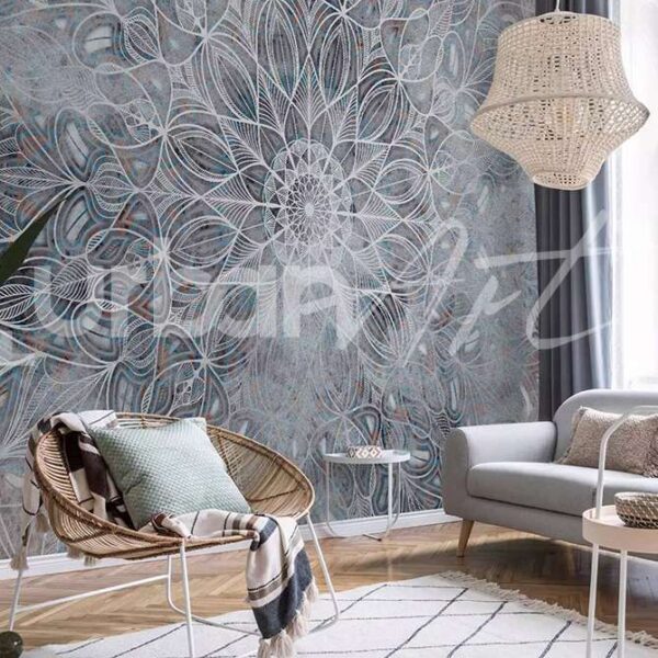 Papier peint moderne Mandala voilée