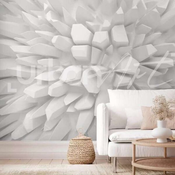 Papier peint design Dahlia blanc
