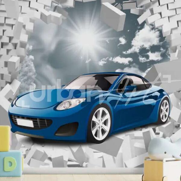 Papier peint Voiture bleue