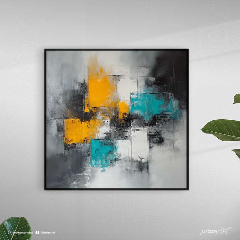 Tableau Abstrait Noir Gris