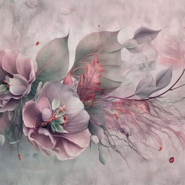 Papier Peint Fleurs Feuilles