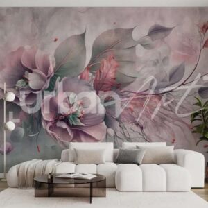 Papier Peint Fleurs Feuilles