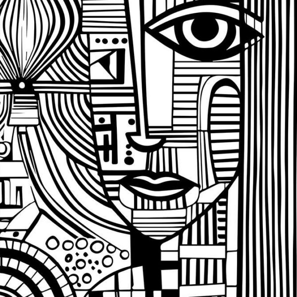Papier Peint line art