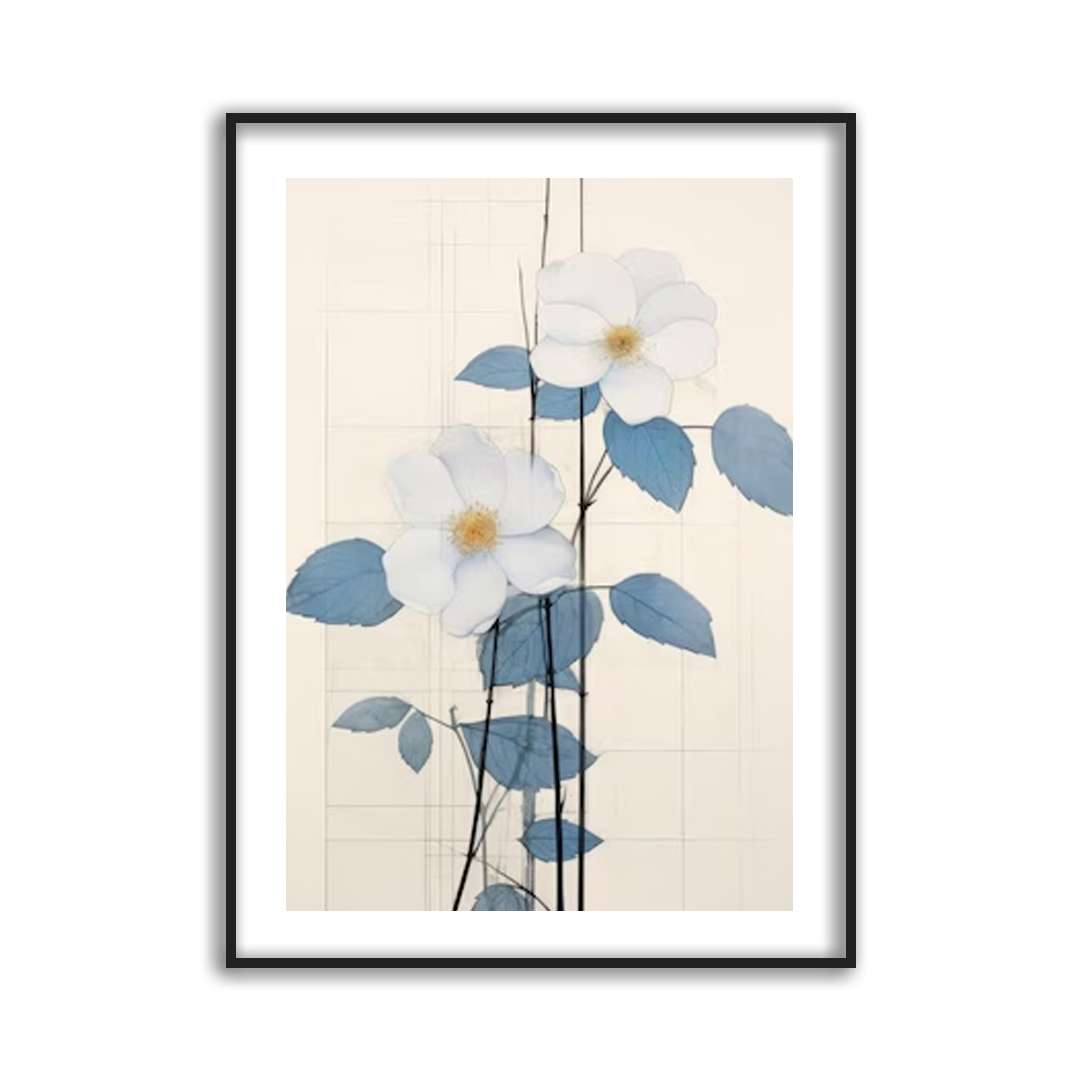 Poster Foloral Bleu