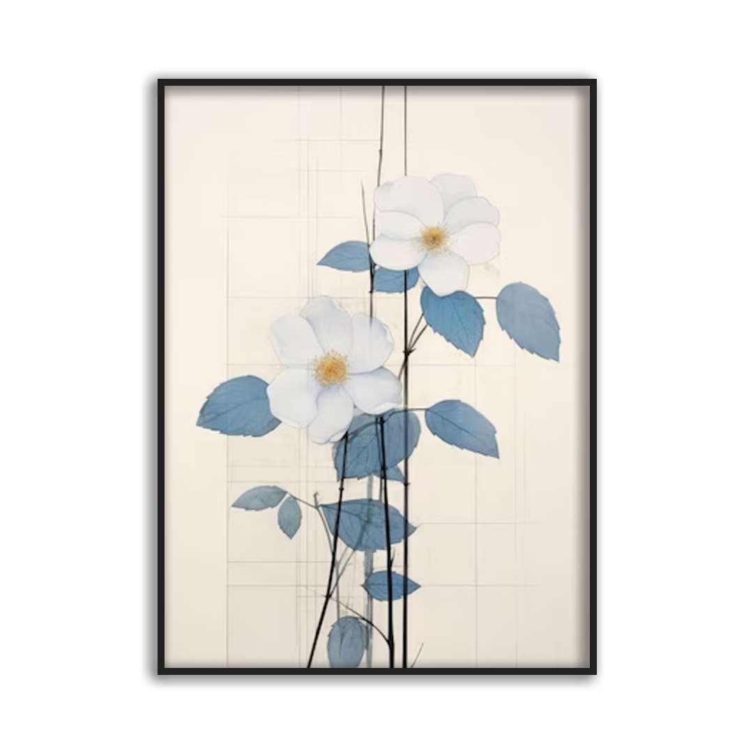 Poster Foloral Bleu