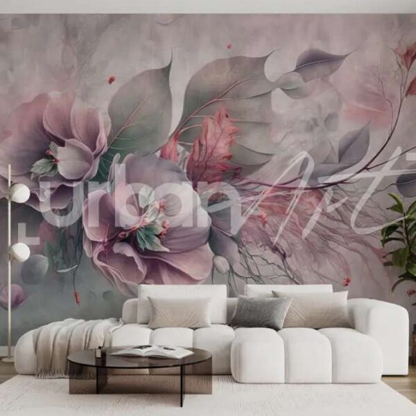 Papier Peint Fleurs Feuilles