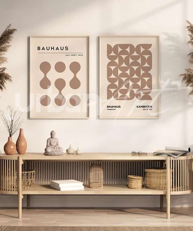 Set Poster Bauhaus Géométriques Neutres