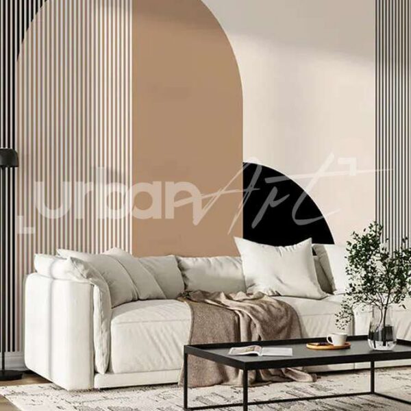Papier peint Art en Noir et Beige