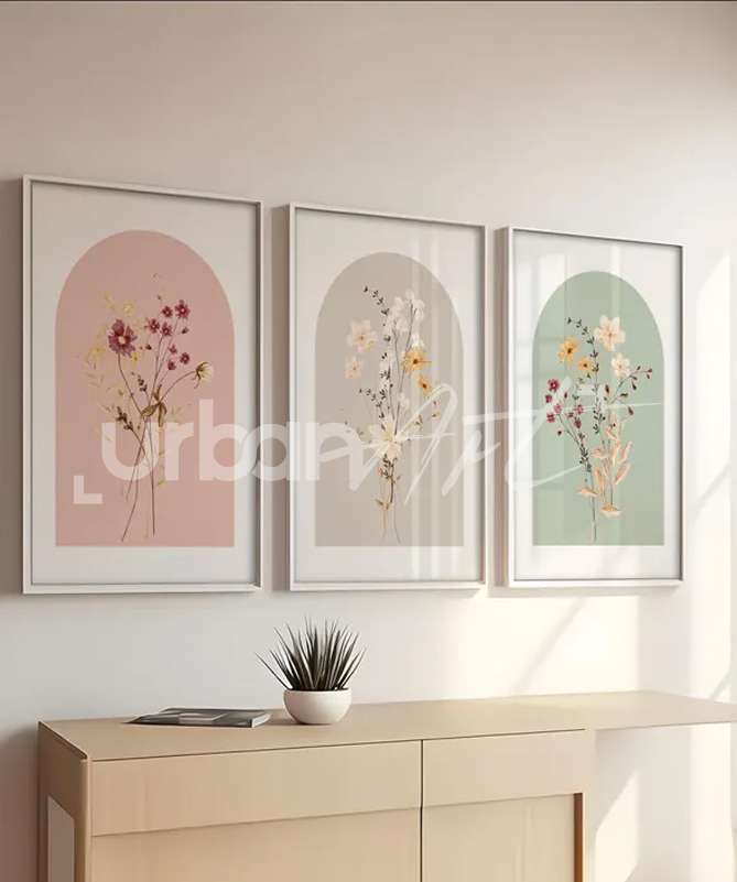 Set Poster Fleurs Aquarelles