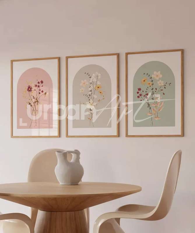 Set Poster Fleurs Aquarelles