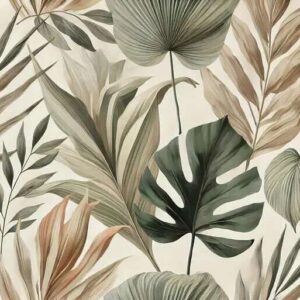 Papier peint feuilles tropicales