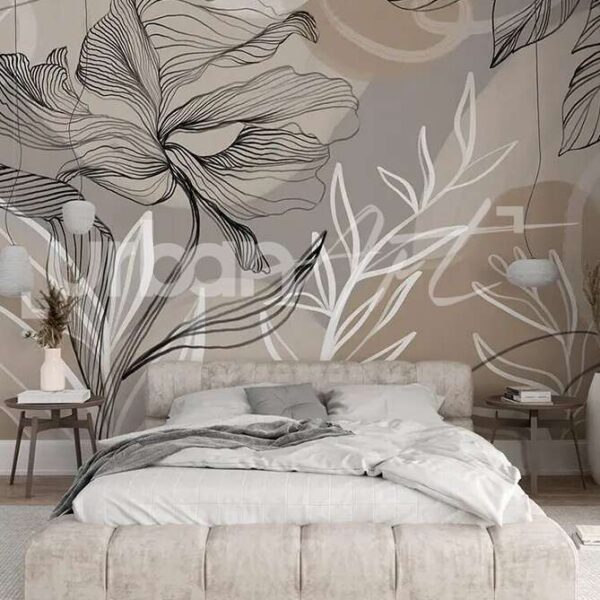Papier peint lignes fluides