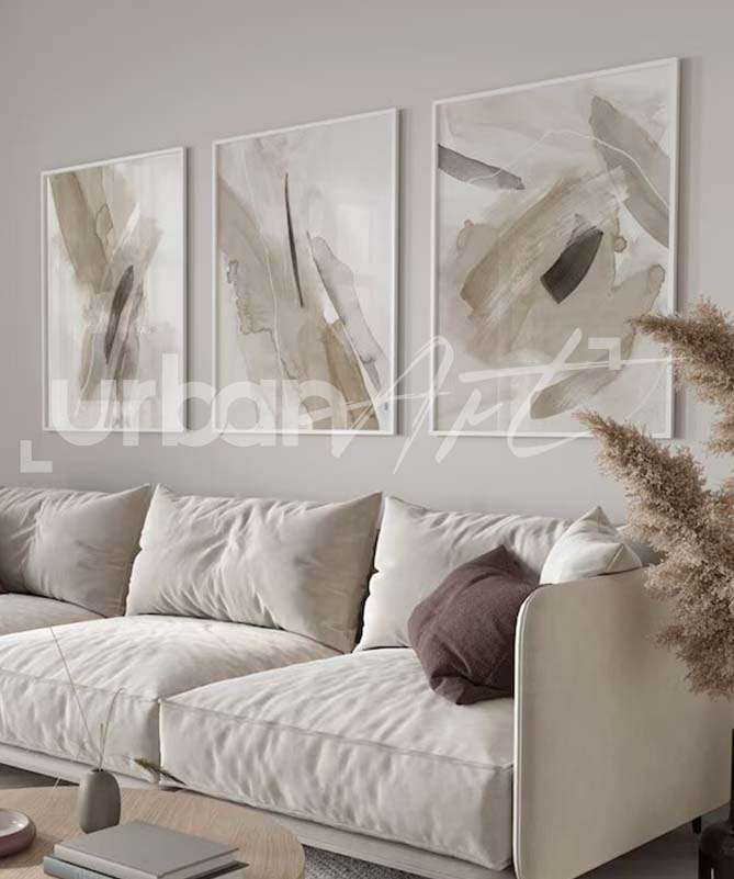 Set Poster abstrait beige