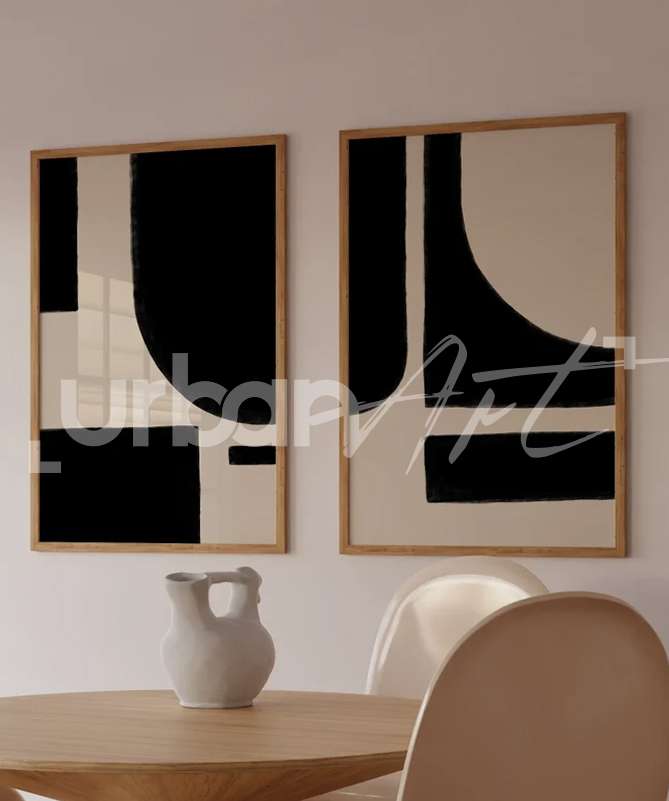 Set Poster Abstract NoirBlanc