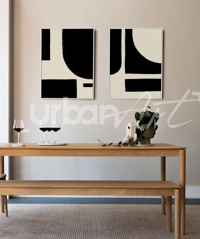 Set Poster Abstract NoirBlanc