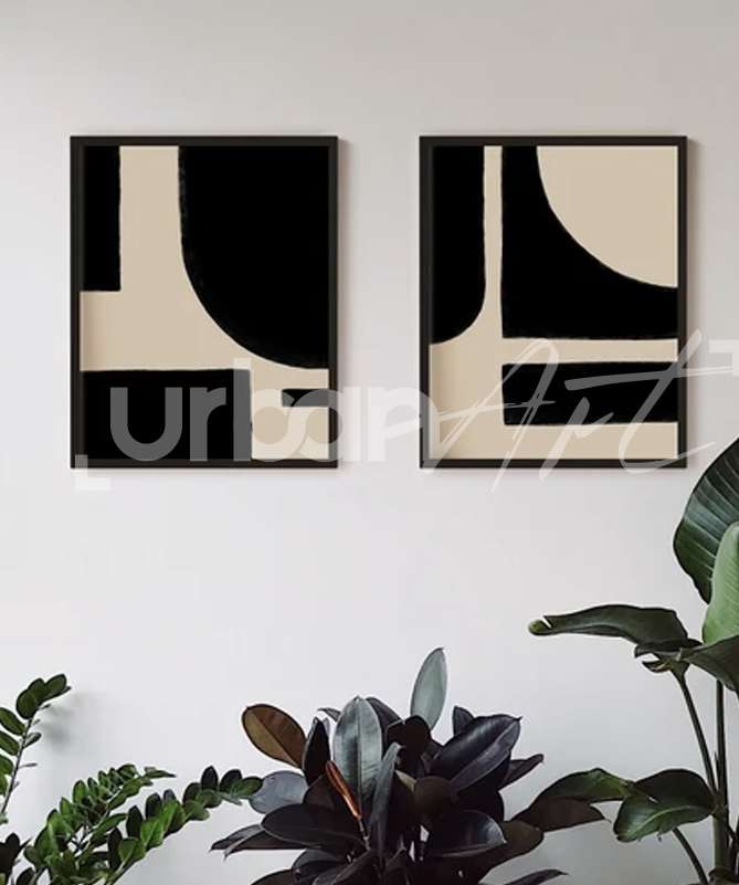 Set Poster Abstract NoirBlanc