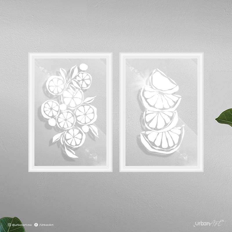 Poster Sur Verre Art Citrons