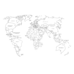 Papier Peint Carte Du Monde blanc et noir