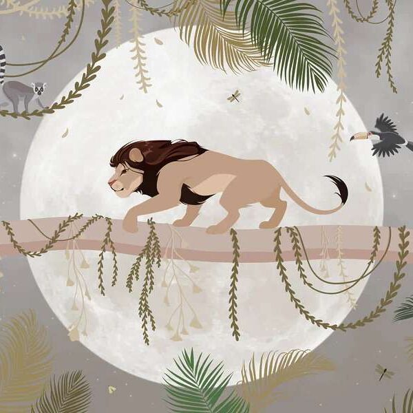 Papier peint Lion sur une branche d’arbre