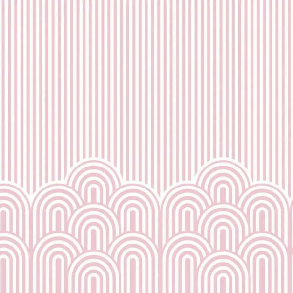 Papier peint rayé rose et blanc