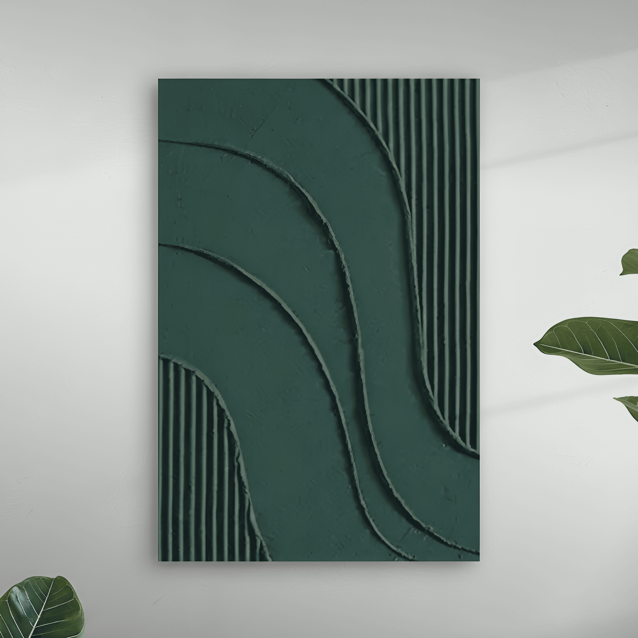 Tableau texturée abstraite verte