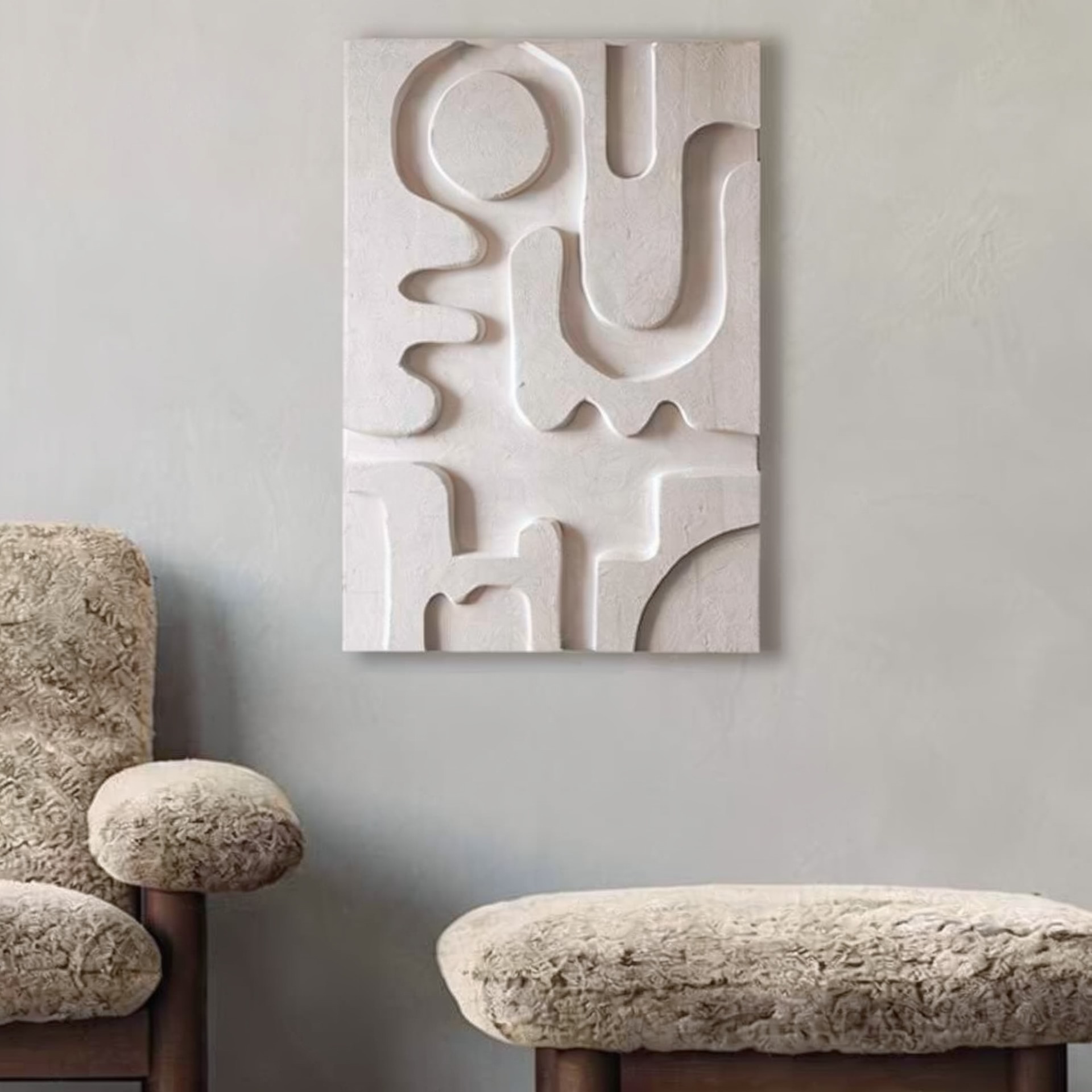 Tableau-3d-Murale-Blanc-Sable