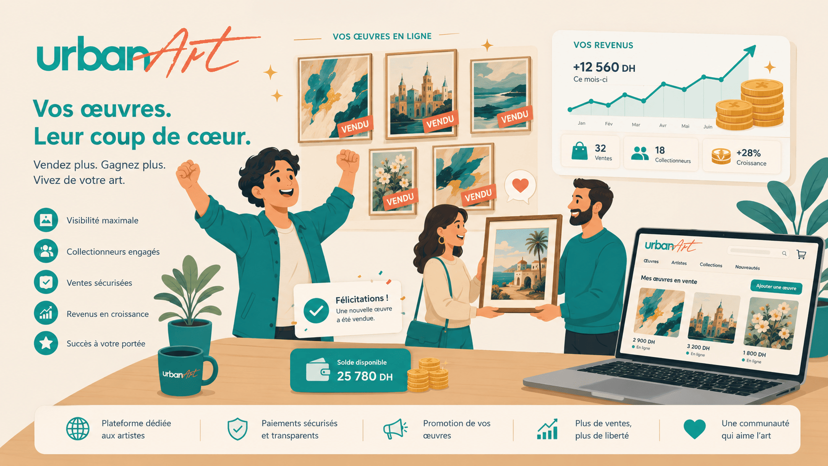 Artiste préparant l'expédition de son œuvre